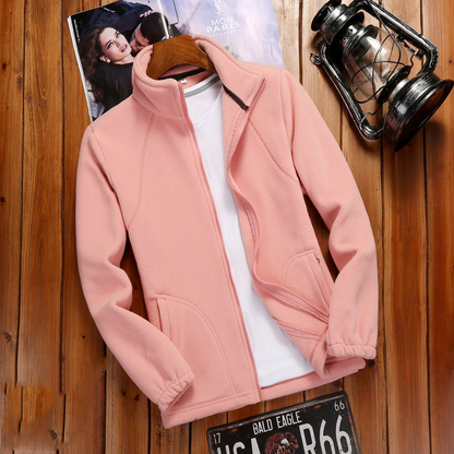 Damen Fleecejacke Reißverschluss Stehkragen Fleece