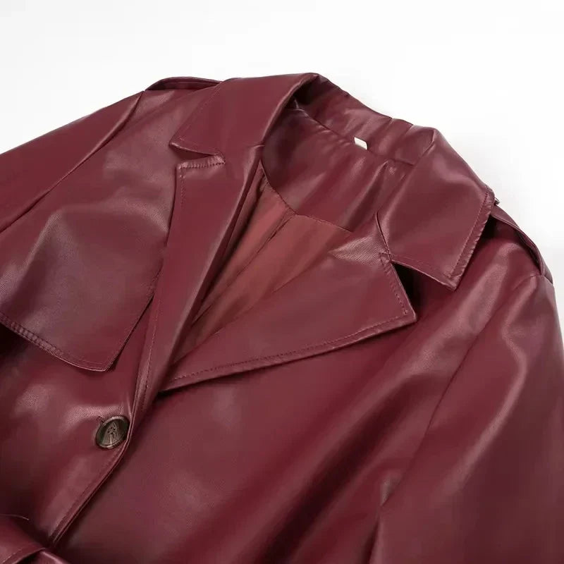 Eveloria Damen Retro-Mantel Längschnitt Gürtel
