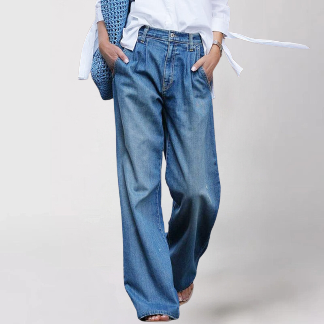 Eveloria Damen Weite Jeans Bequem - Eveloria