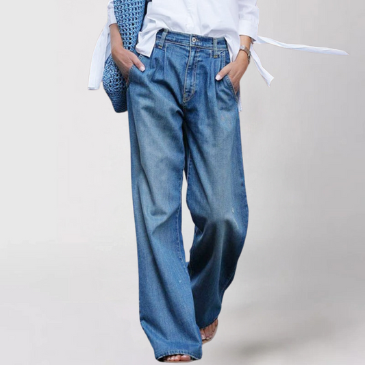 Eveloria Damen Weite Jeans Bequem - Eveloria