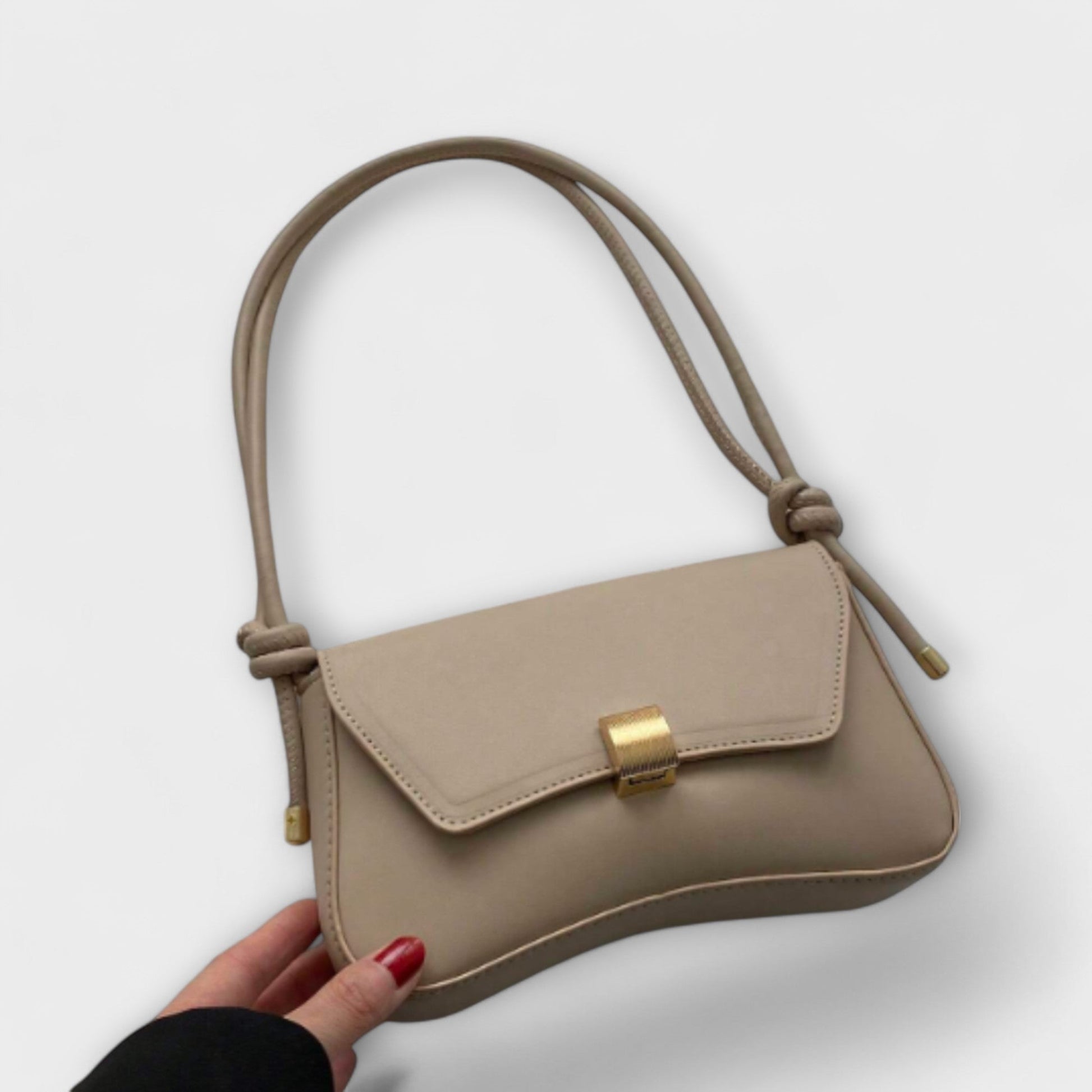 Damen Stylische Schultertasche Leder Braun - Eveloria