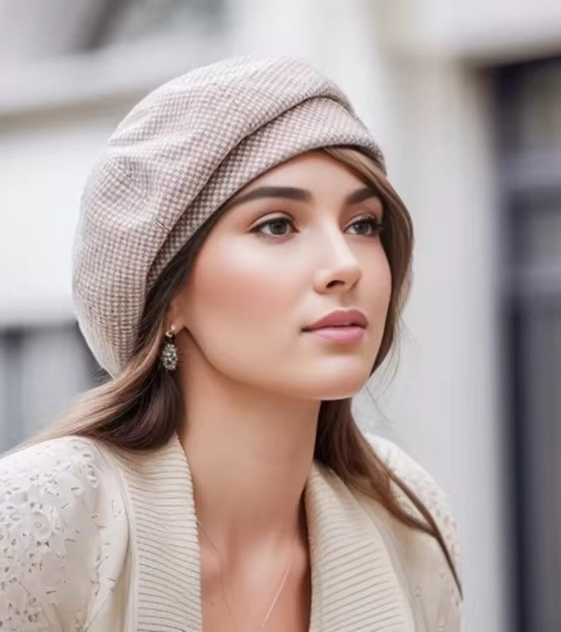 Damen Strickmütze Kuschelig Beige - Eveloria