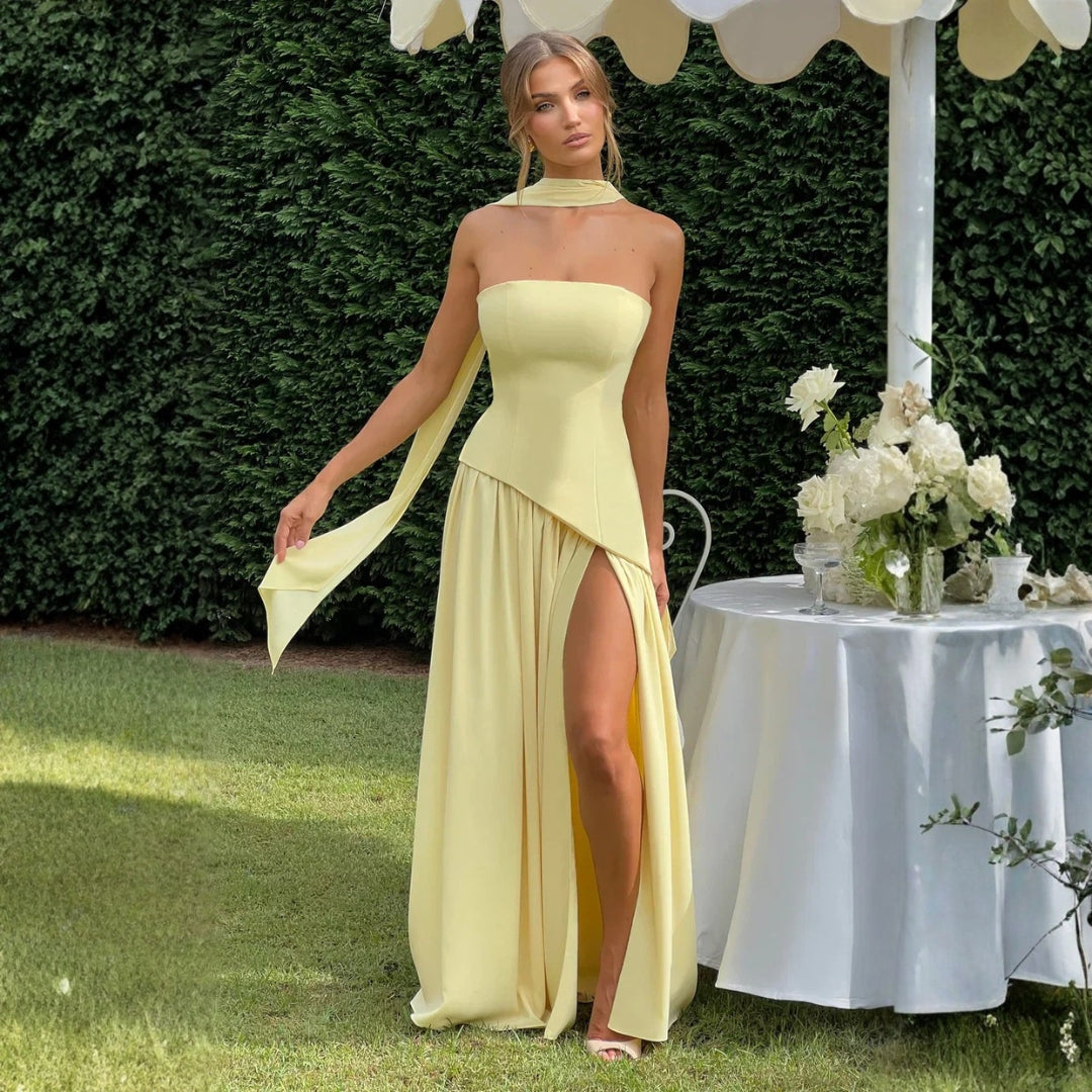Damen Asymmetrisches Maxikleid für Hochzeitsgäste - Eveloria