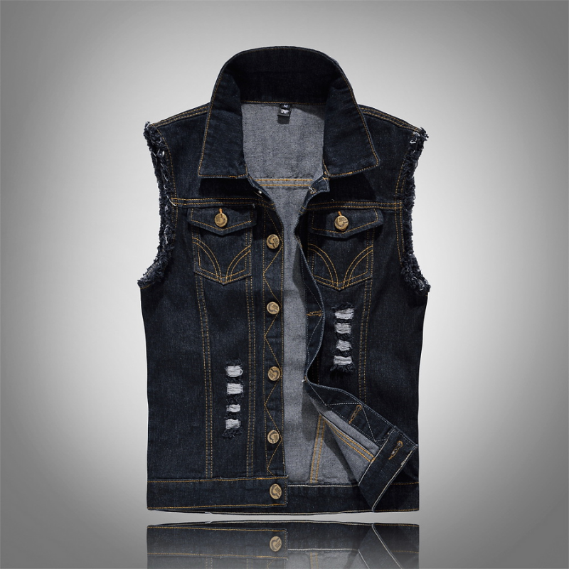 Herren Weste Ärmellos Vintage Stil Baumwolle Braun