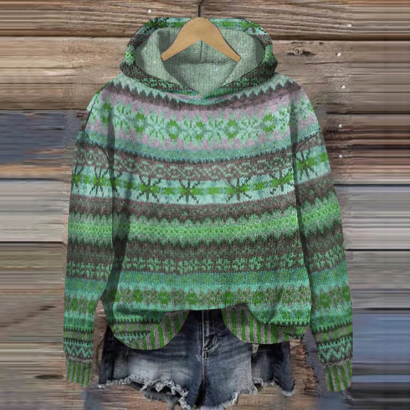 Eveloria Damen Norweger Pullover Hoodie Gefüttert