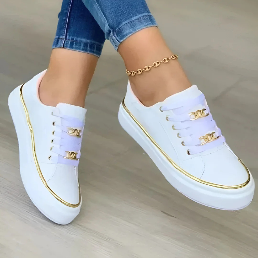 Damen Plattform Schnür Sneakers - Eveloria