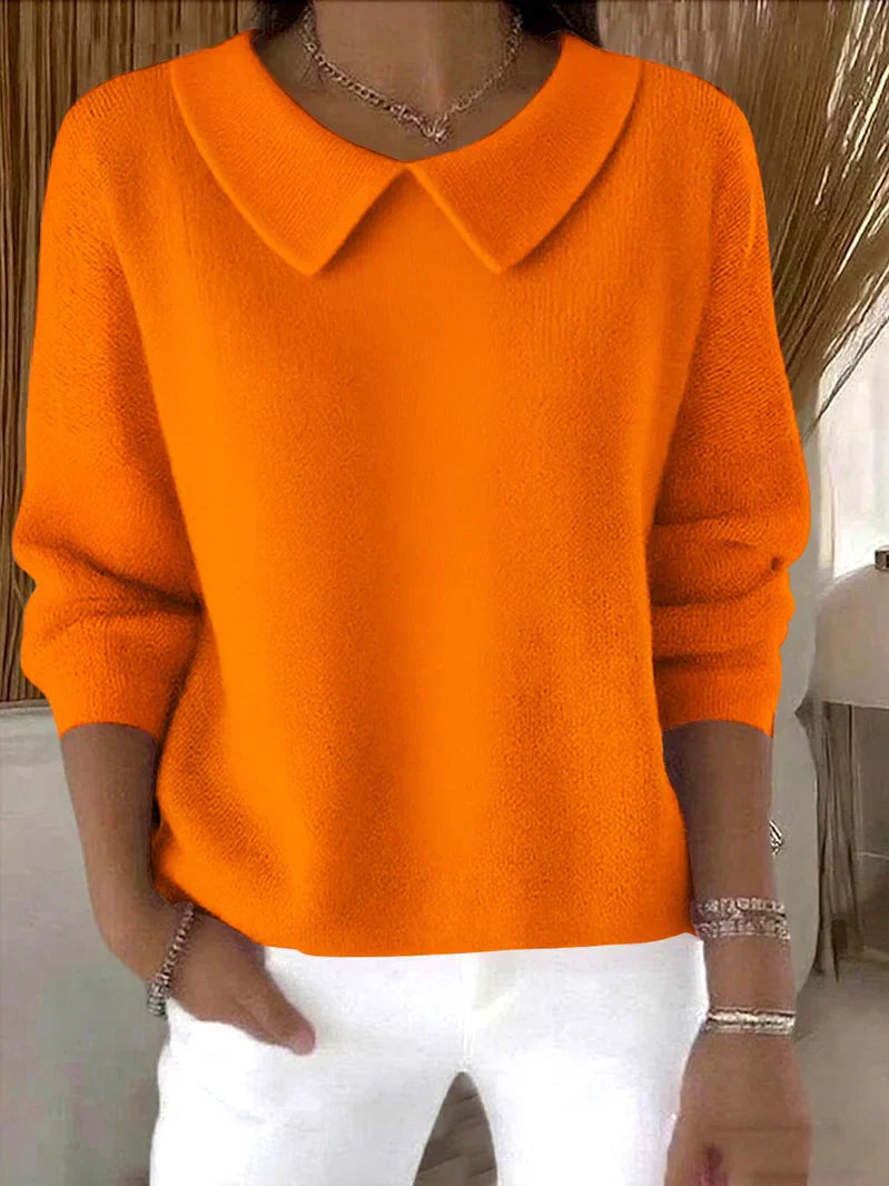 Eveloria Damen Pullover Kragenstrick