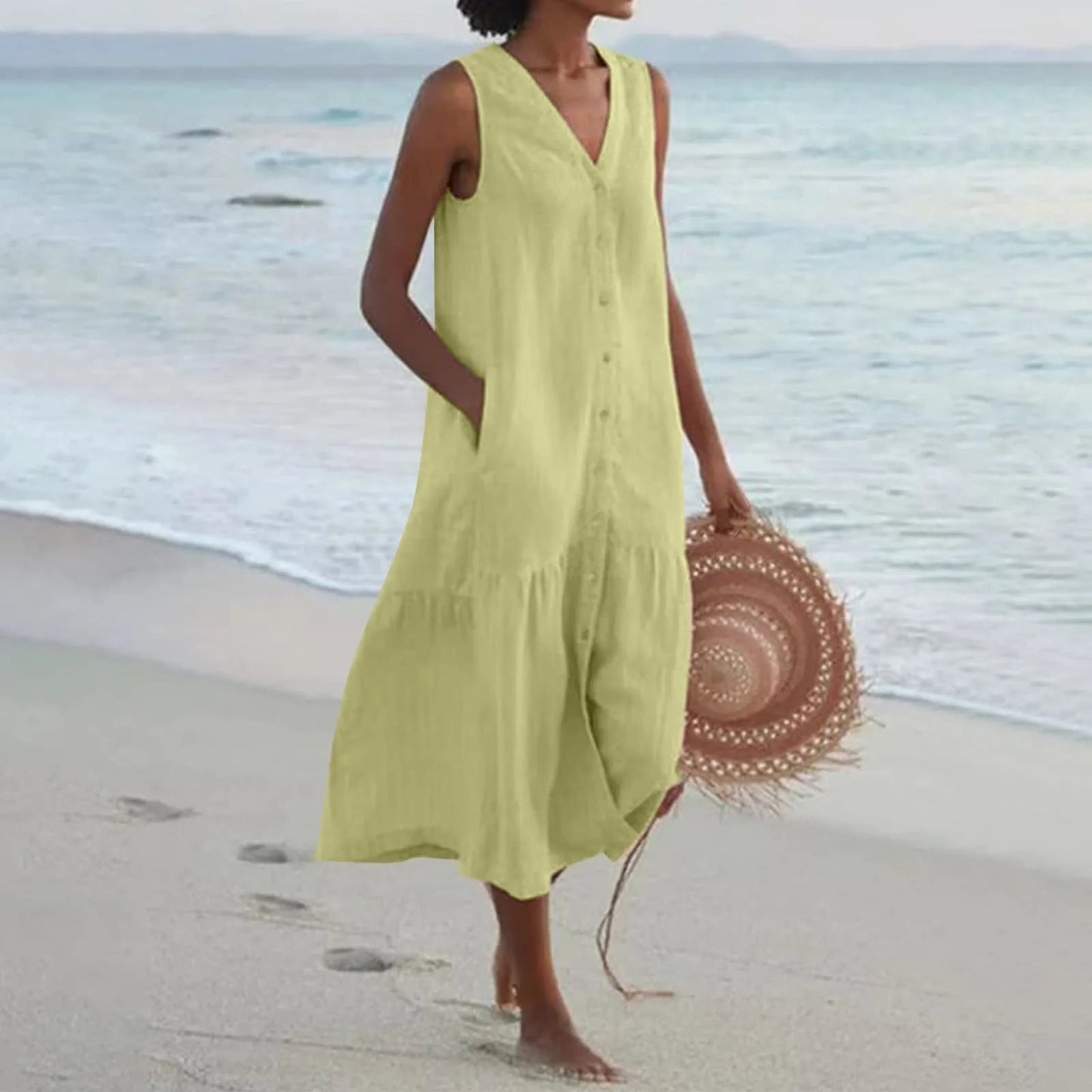 Eveloria Damen V-Ausschnitt Kleid
