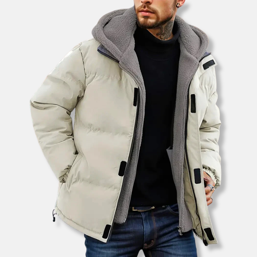 Eveloria Damen Pufferjacke Steppdesign Fleece Kapuze Wasserabweisend