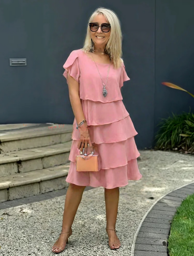 Damen Midikleid mit Lagen und Rüschen für besondere Anlässe