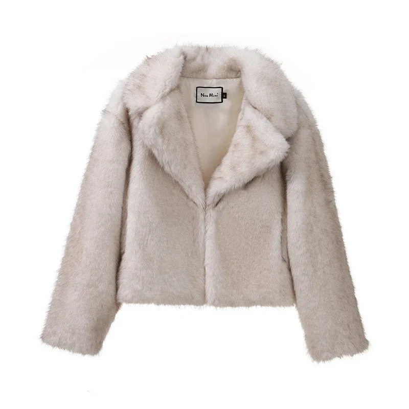 Eveloria Damen Kurzjacke Felljacke Warm Winter