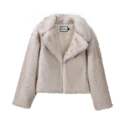 Eveloria Damen Kurzjacke Felljacke Warm Winter