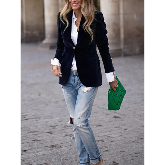 Eveloria Damen Blazer Velvet Casual - Eveloria