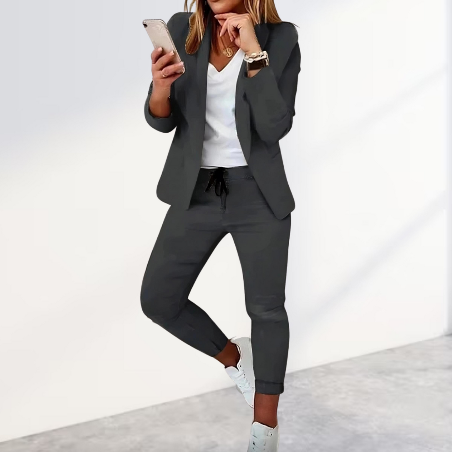 Damen Büroanzug Blazer und Hose Lässig