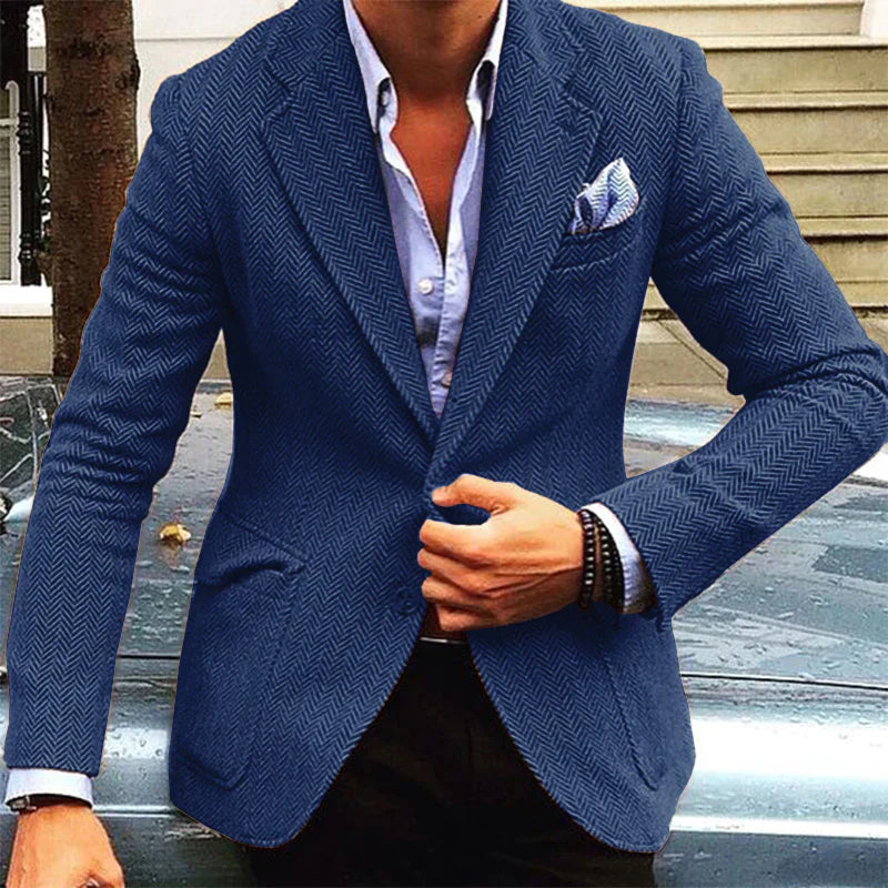 Herren Wildlederblazer Braun Eleganter Zweiknopf-Look