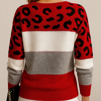 Eveloria Damen -Pullover Leopardmuster