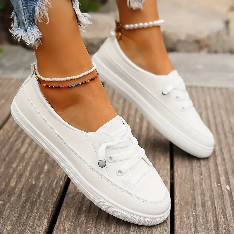 Eveloria Damen Flache Schuhe Rutschfeste Sohle Runde Spitze