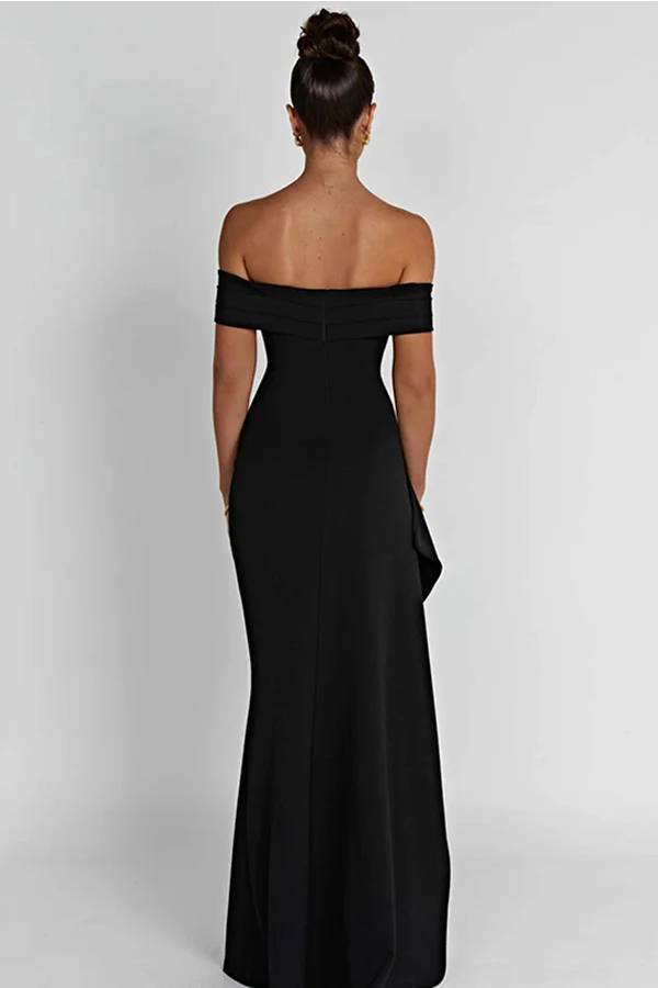 Eveloria Damen Off-Shoulder-Maxikleid Hoher Schlitz