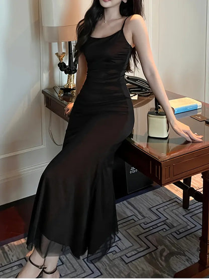 Eveloria Damen Midi Kleid Ohne Ärmel Glamour Stil