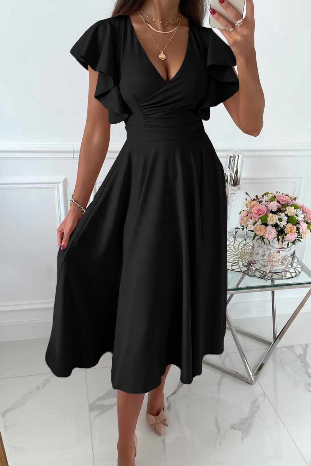 Eveloria Damen Freizeitkleid Elegant