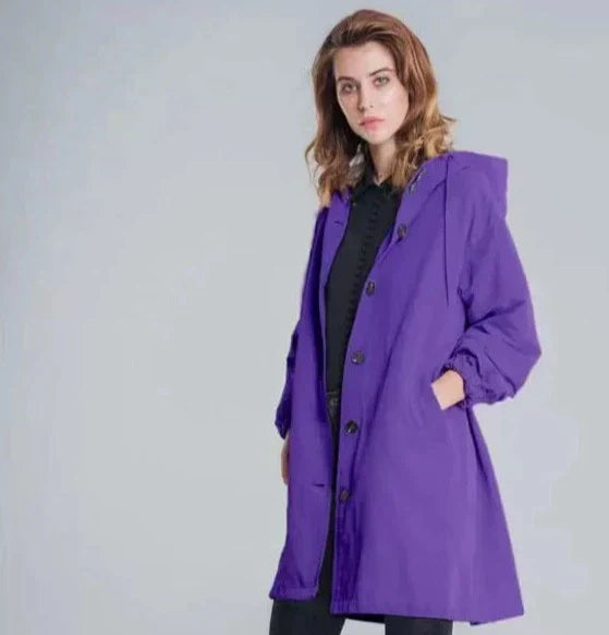 Eveloria Damen Übergroße Kapuzenwindbreaker Regenjacke