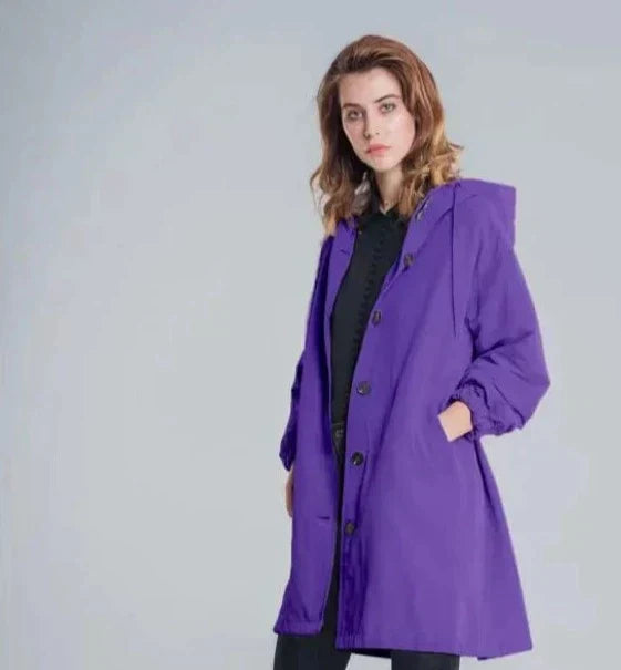 Eveloria Damen Übergroße Kapuzenwindbreaker Regenjacke