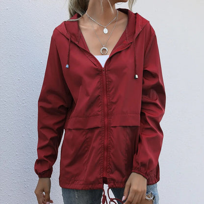 Eveloria Damen Leichte Windjacke Mit Kapuze
