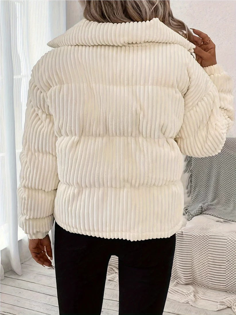 Damen Gesteppte Pufferjacke Gerippt Leicht