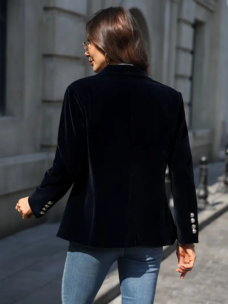 Damen Klassischer Blazer Ein-Knopf-Verschluss