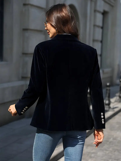 Damen Klassischer Blazer Ein-Knopf-Verschluss