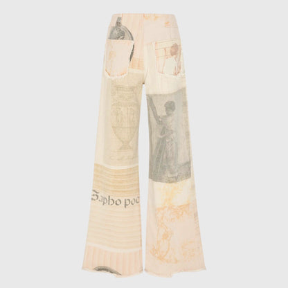 Damen Vintage-Jeans Hohe Taille Mit Print