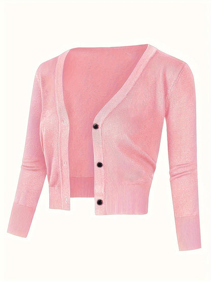 Eveloria Damen Bolerojacke Knopfverschluss