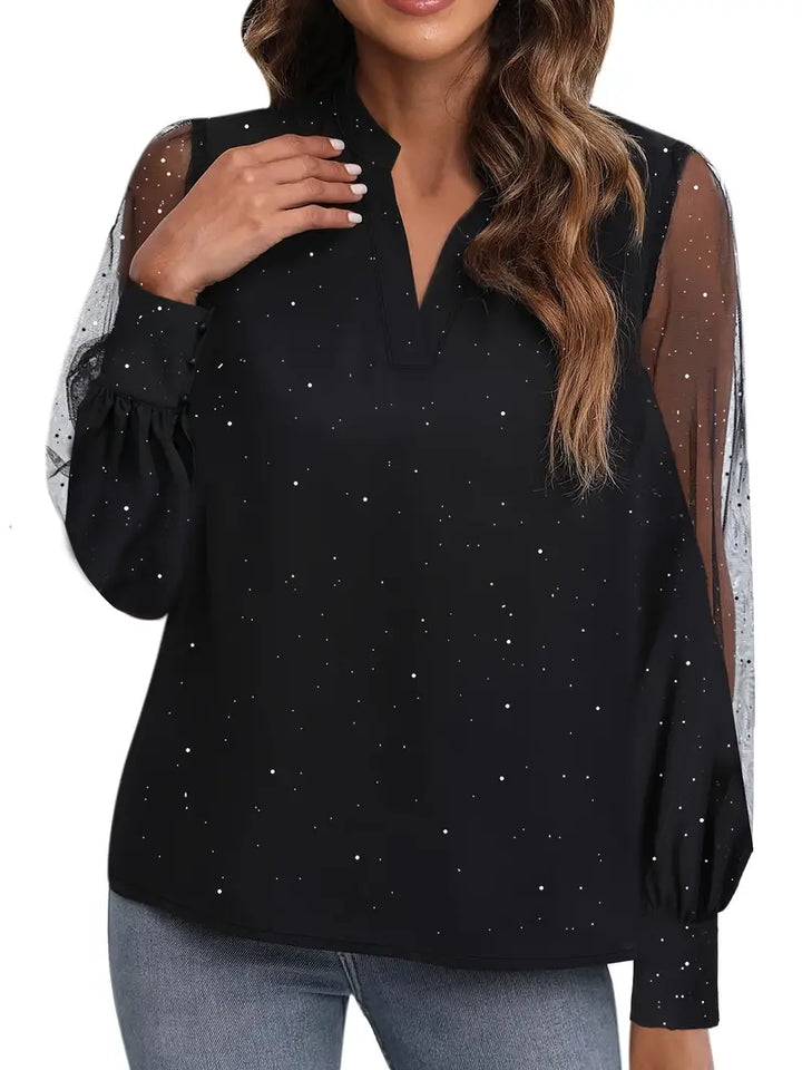 Eveloria Damen Bluse Fallender Ausschnitt Elegantes Design
