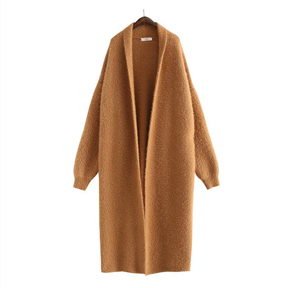 Damen Offener Langer Mantel Stil