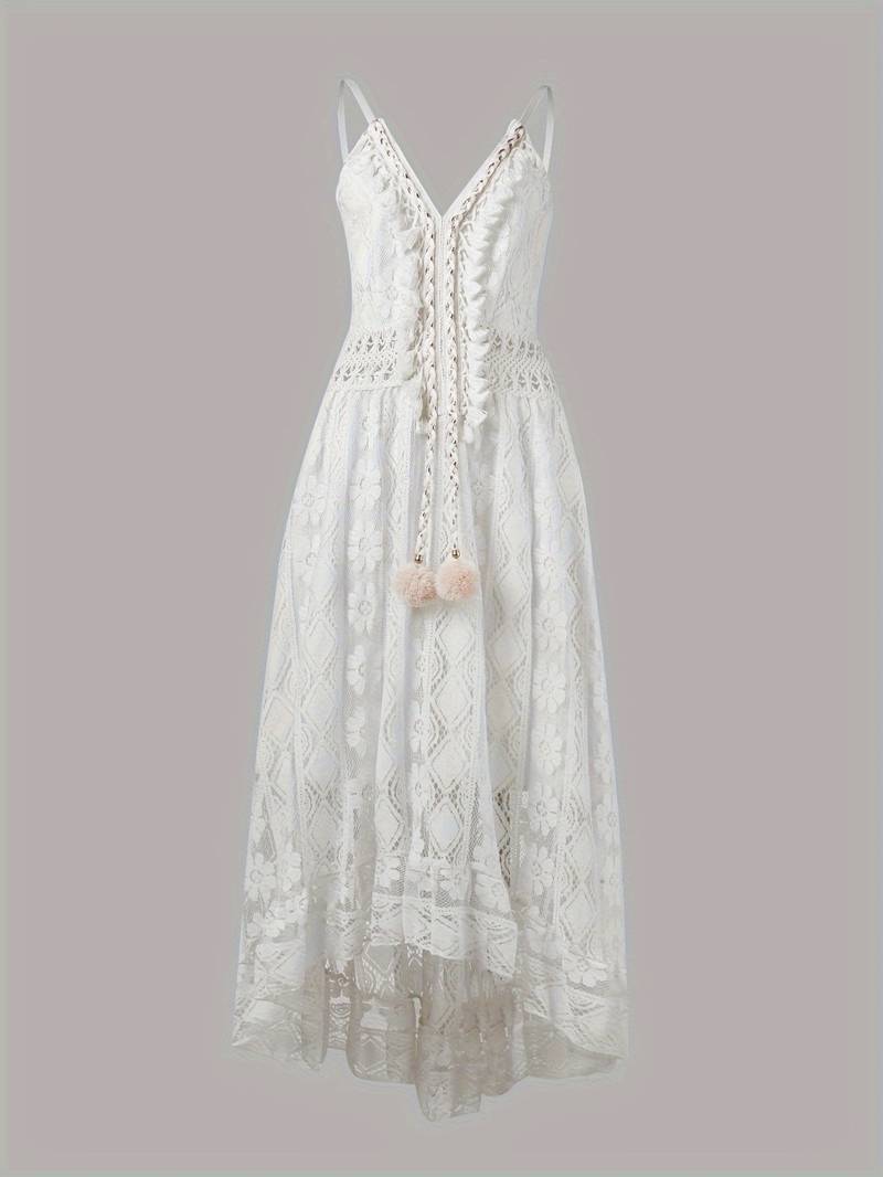 Eveloria Damen Maxikleid Spaghettiträger V-Ausschnitt Sommerkleid