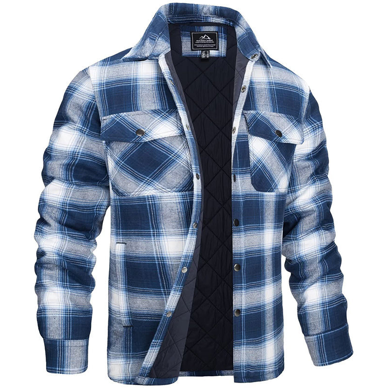 Eveloria Herren Holzfällerjacke Kariert Baumwolle