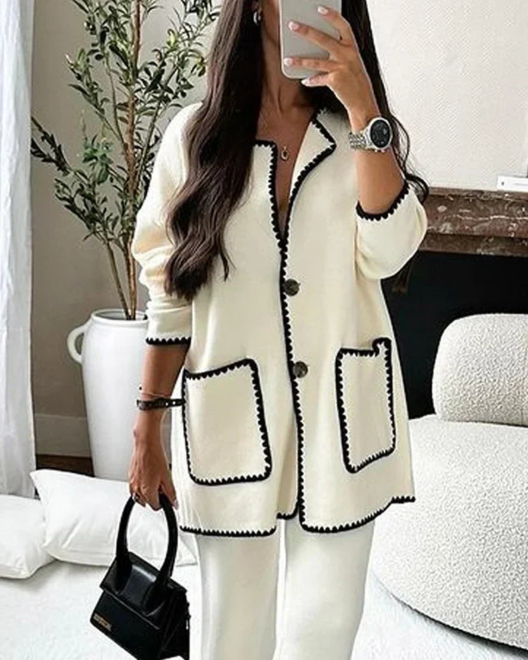 Damen Cardigan Elegantes Design Knopfleiste Beige