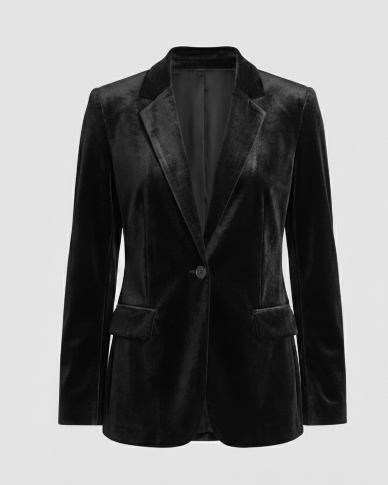 Damen Samtblazer Elegante Jacke