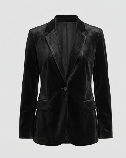 Damen Samtblazer Elegante Jacke