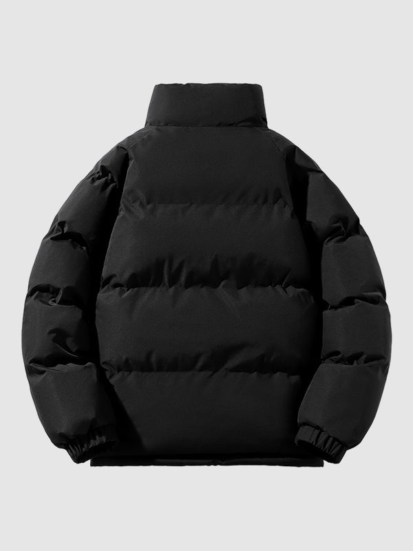 Herren Fleece-Pufferjacke Mit Kapuze Warm
