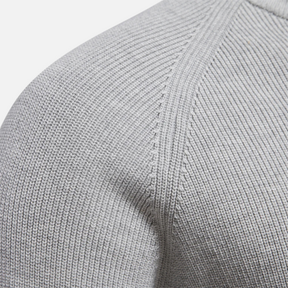 Herren Strickpullover Stehkragen Reißverschluss Feine Baumwolle