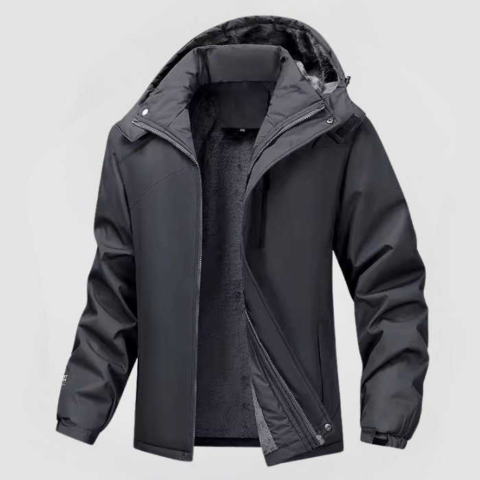 Herren Winterjacke mit Kapuze Reißverschluss