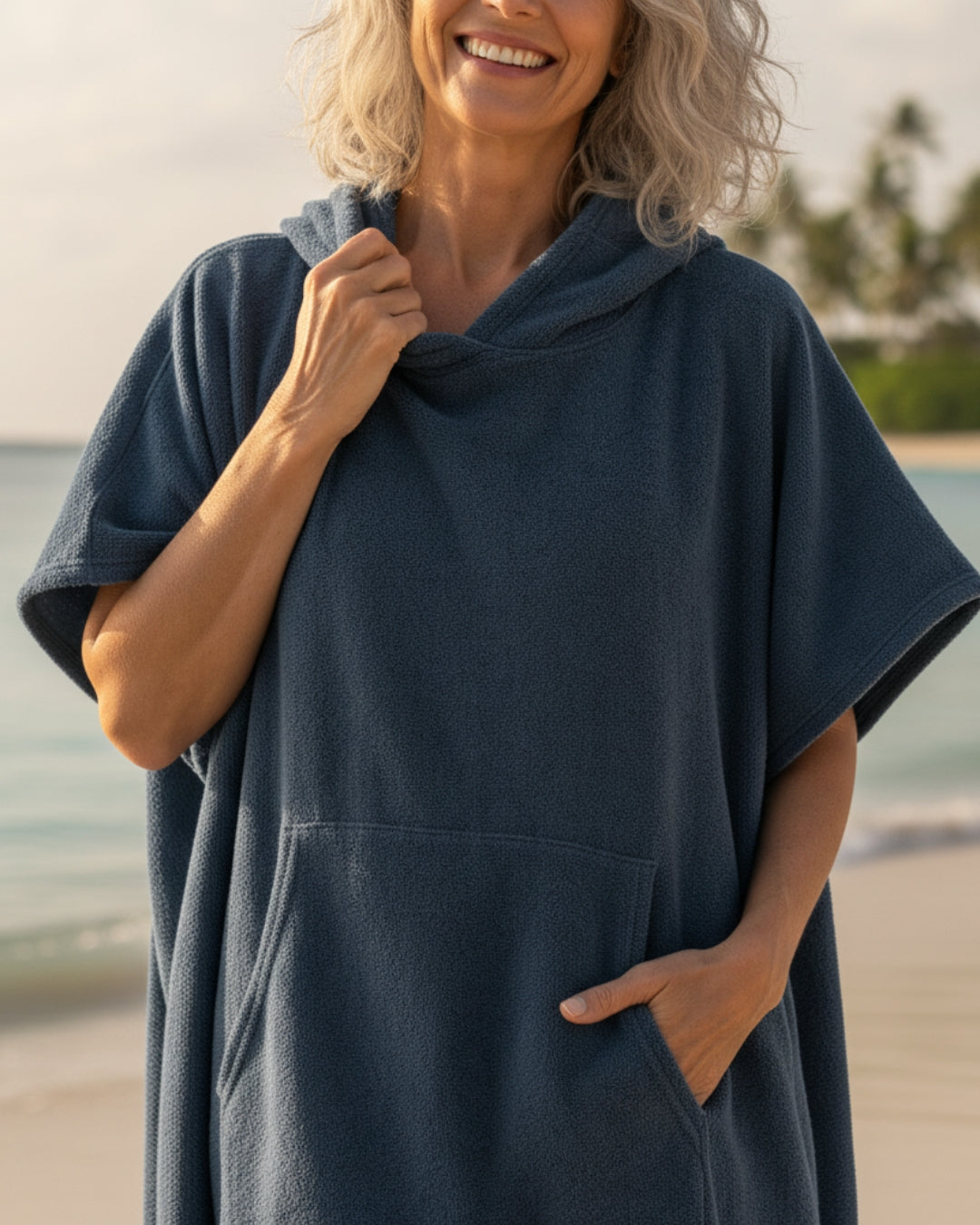 Damen Sommerponcho Kleid Strandmode Leicht
