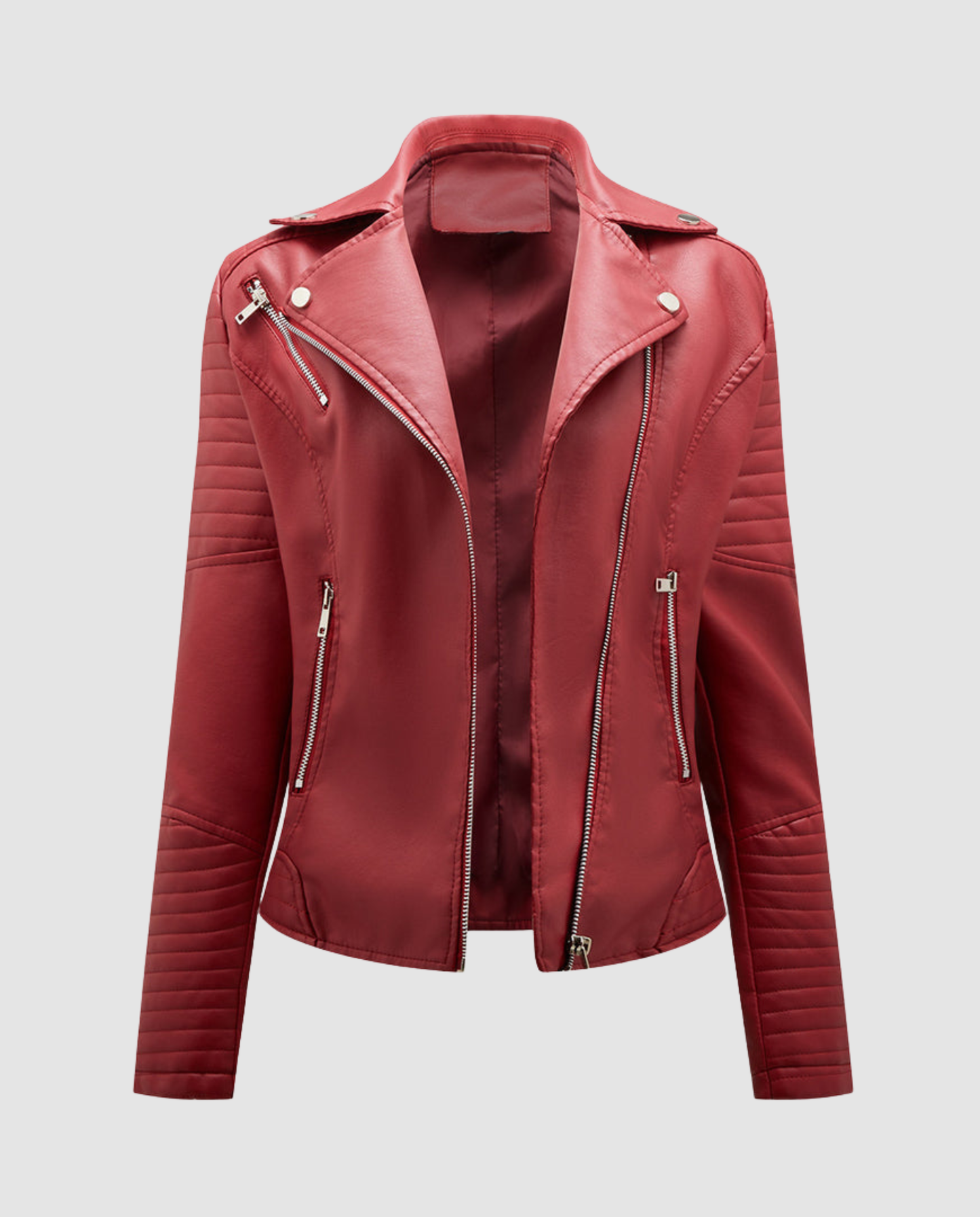 Damen Kunstlederjacke Elegantes Design