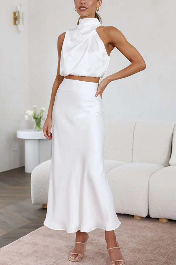 Damen Maxi Kleid Hochzeitsgast Neckholder