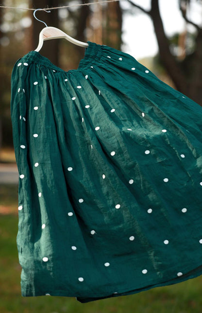 Damen Gepunkteter Rock Elastischer Bund