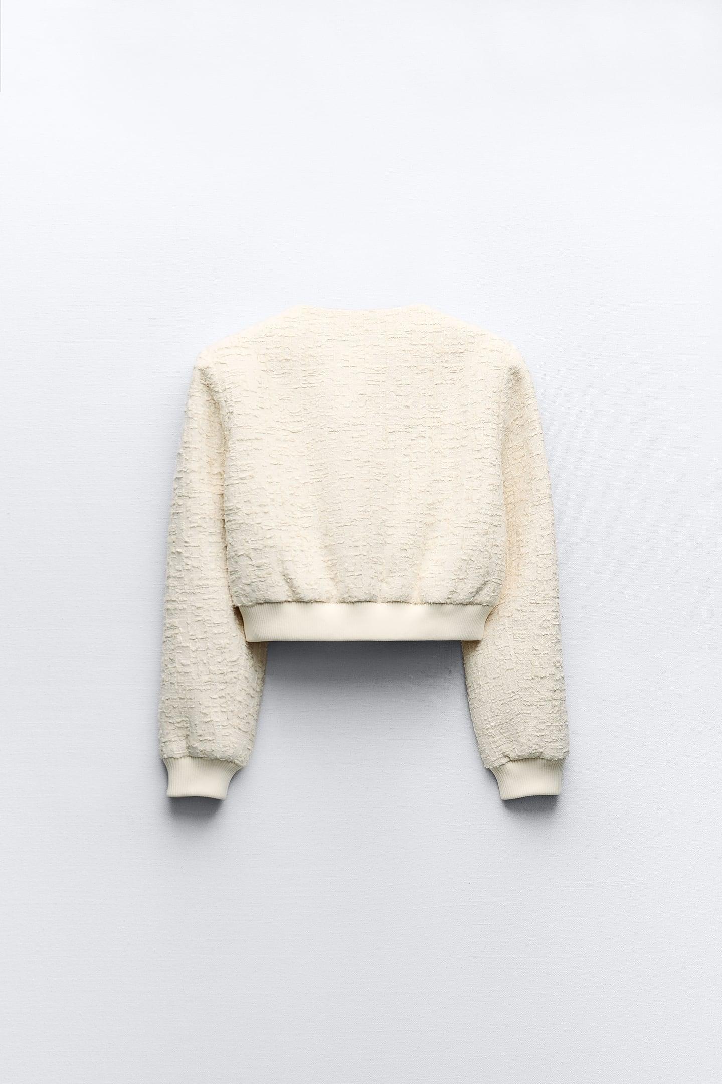 Kurze Damen Bouclé-Jacke Goldknöpfe Beige