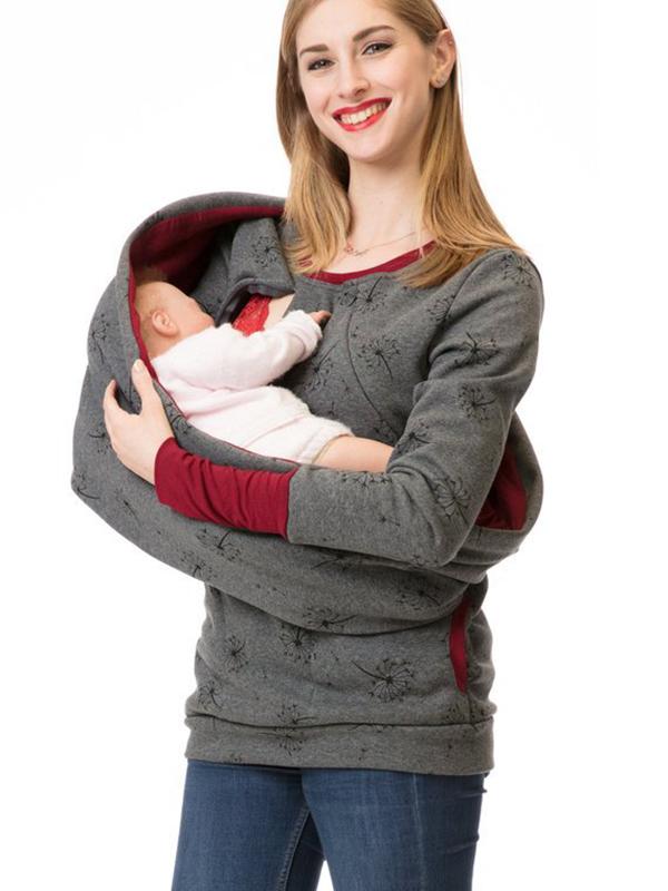 Schwangerschafts-Stillkleidung Blumendruck Sweatshirt mit