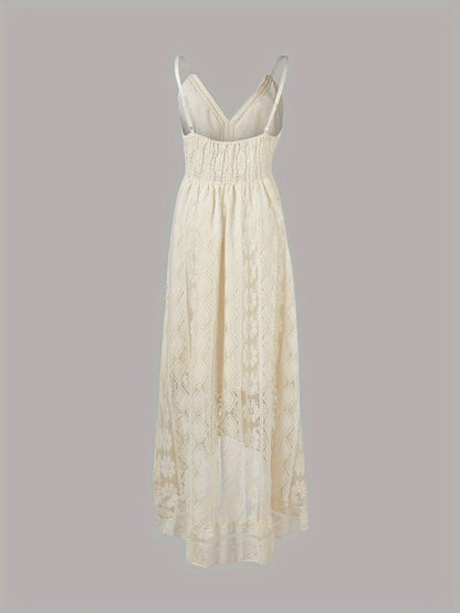Eveloria Damen Maxikleid Spaghettiträger V-Ausschnitt Sommerkleid