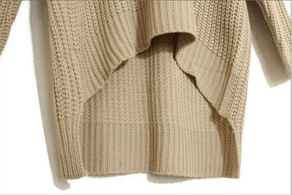 Damen Grobstrick-Poncho mit Fransen und Kapuze